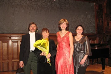 На авторском вечере. А.Дьячков, Е. Туркина, Н.Медведева, Я.Бровкина (слева направо )